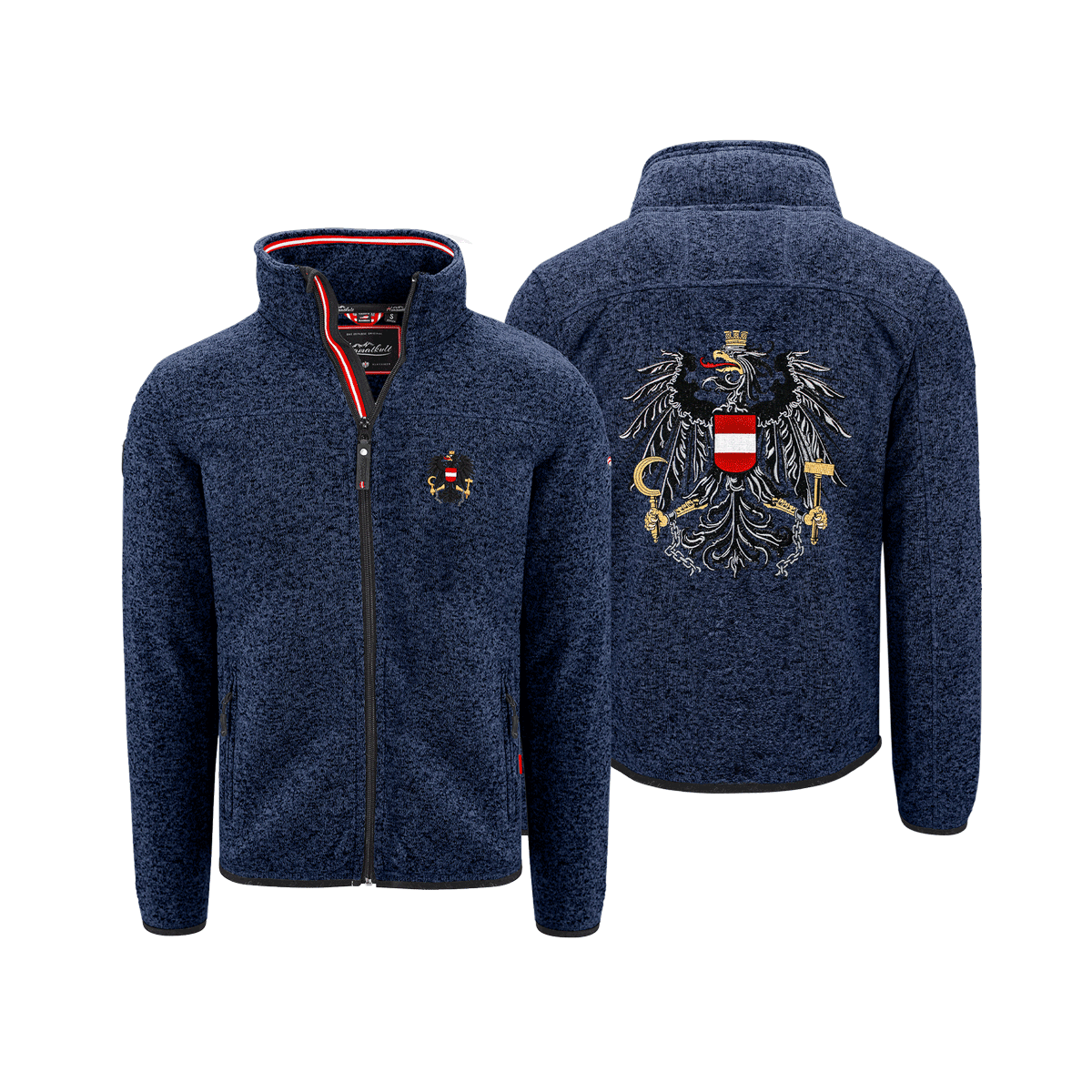 Adler Strickfleece Jacke für Herren dunkelblau