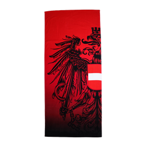 Badetuch Baumwolle WM Kollektion Österreich Adler #Farbe_Rot/Schwarz