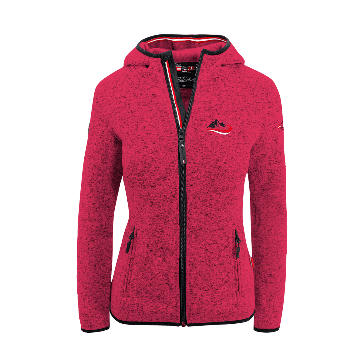 Damen Kultjacke magenta Ski Stickerei