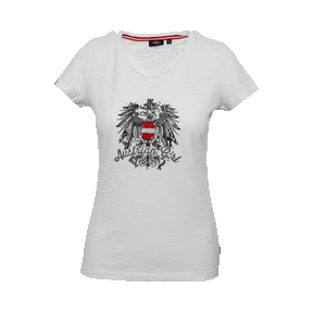 Damen Österreich Glitzer T-Shirt weiß #Farbe_Weiß