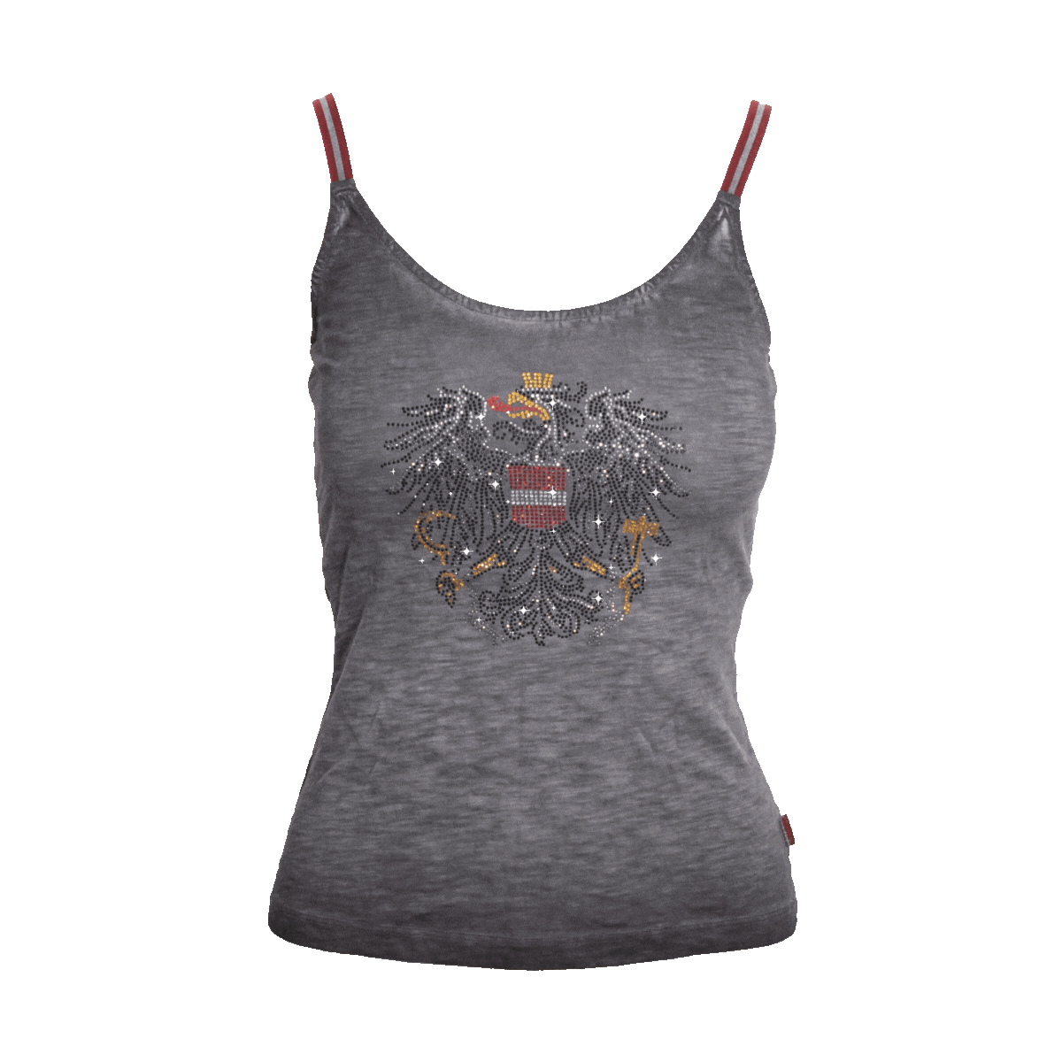 Dunkelgraues Österreich Glitzer Tanktop #Farbe_Dunkelgrau