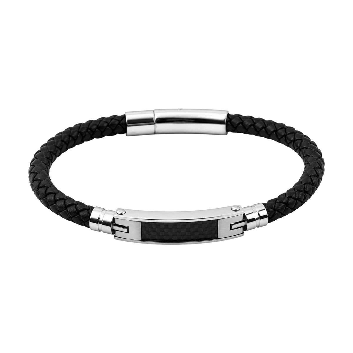 Echtleder Armband Carbon Fusion Schwarz