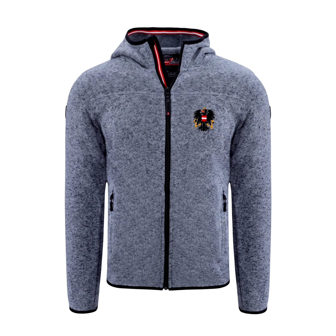Fleece Weste mit Kapuze Herren Österreich Stick Granitblau #Farbe_Granit-Blau