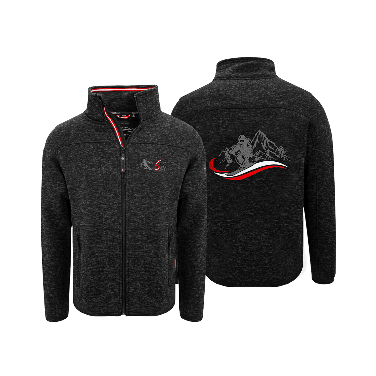 Fleece Weste ohne Kapuze schwarz Herren Skifahren #Farbe_Schwarz
