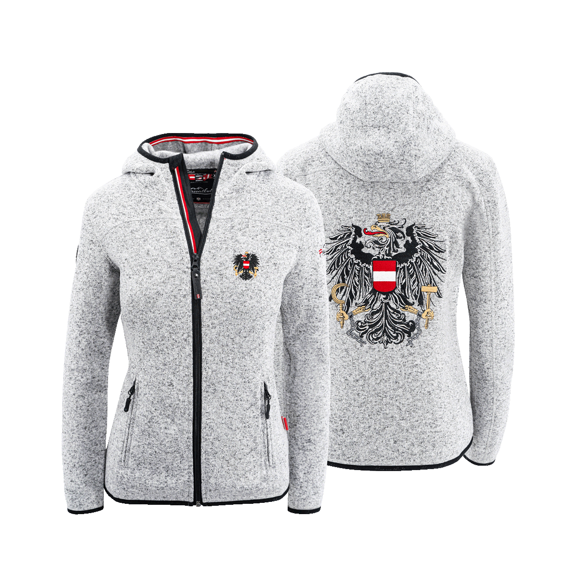 hellgraue Damen Kultjacke Österreich Adler #Farbe_Hellgrau