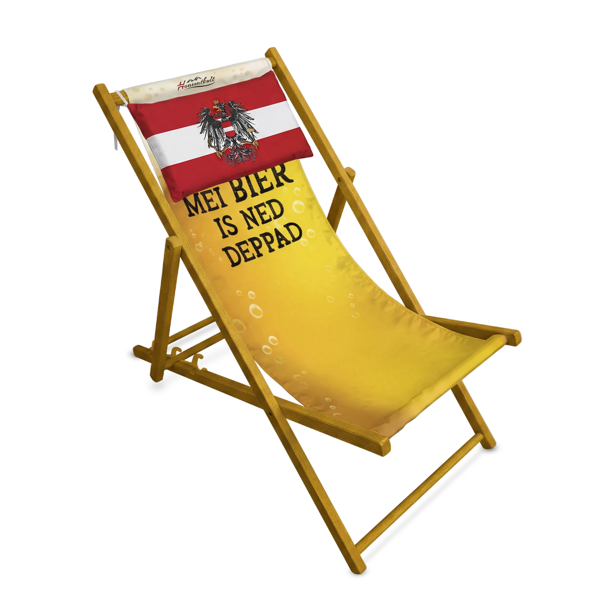 Mei Bier is ned deppad Strandstuhl Hoamatkult