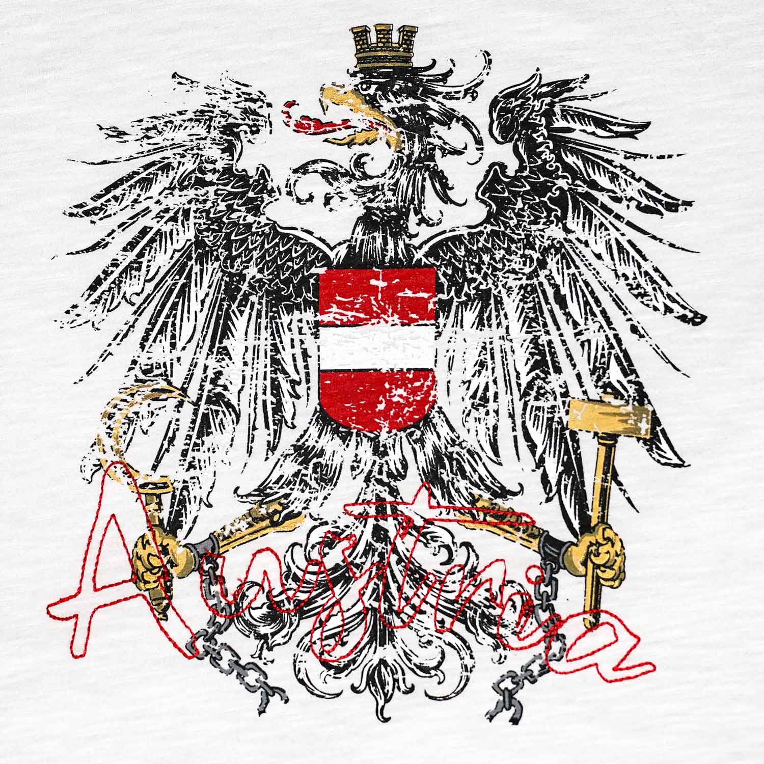 Österreich Adler Vintage #Farbe_Weiß
