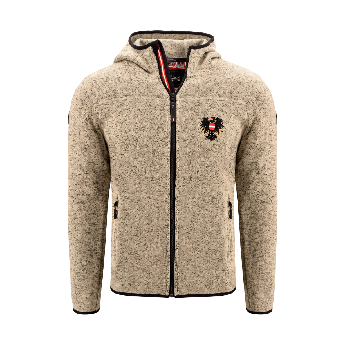 Österreich Adler Fleece Weste braun #Farbe_Sandbraun