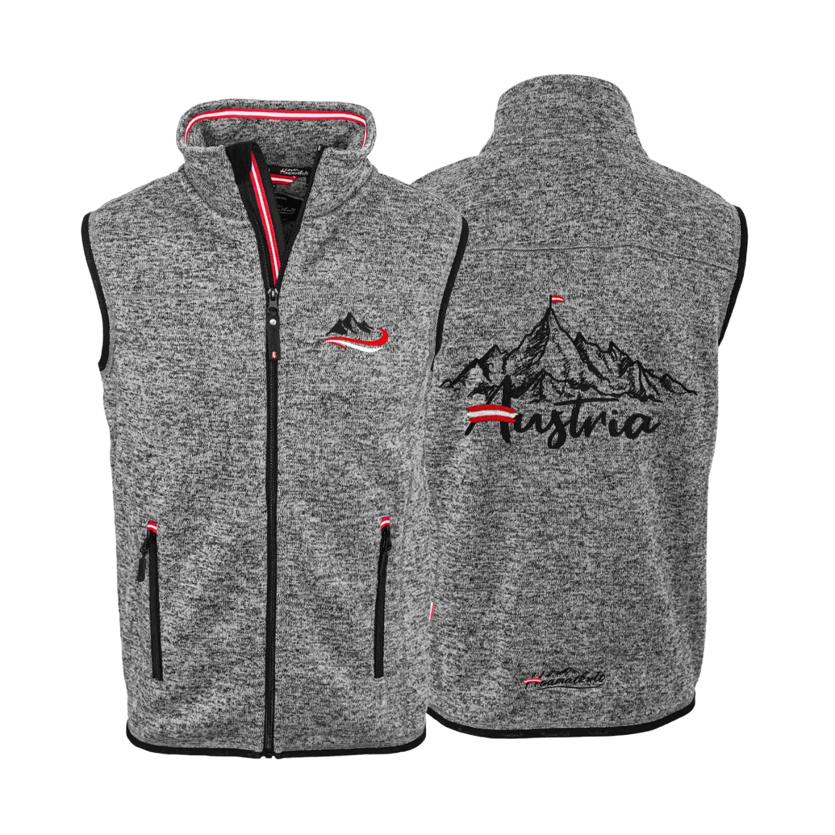 Österreich Berg Fleece Weste Herren #Farbe_Dunkelgrau