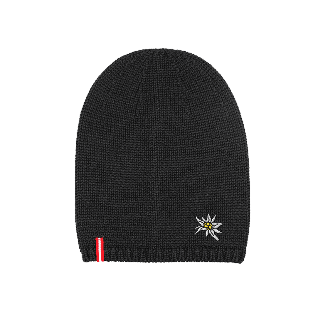 Österreich Edelweiß Beanie Schwarz #Farbe_Schwarz