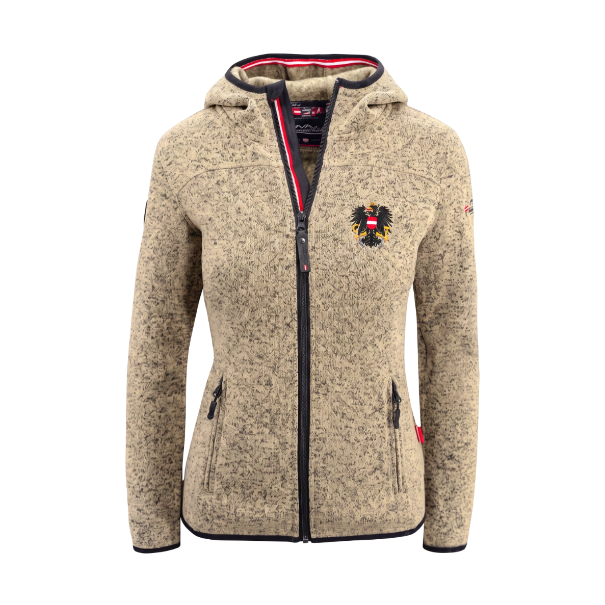 Österreich Kultjacke mit Kapuze braun Damen #Farbe_Sandbraun