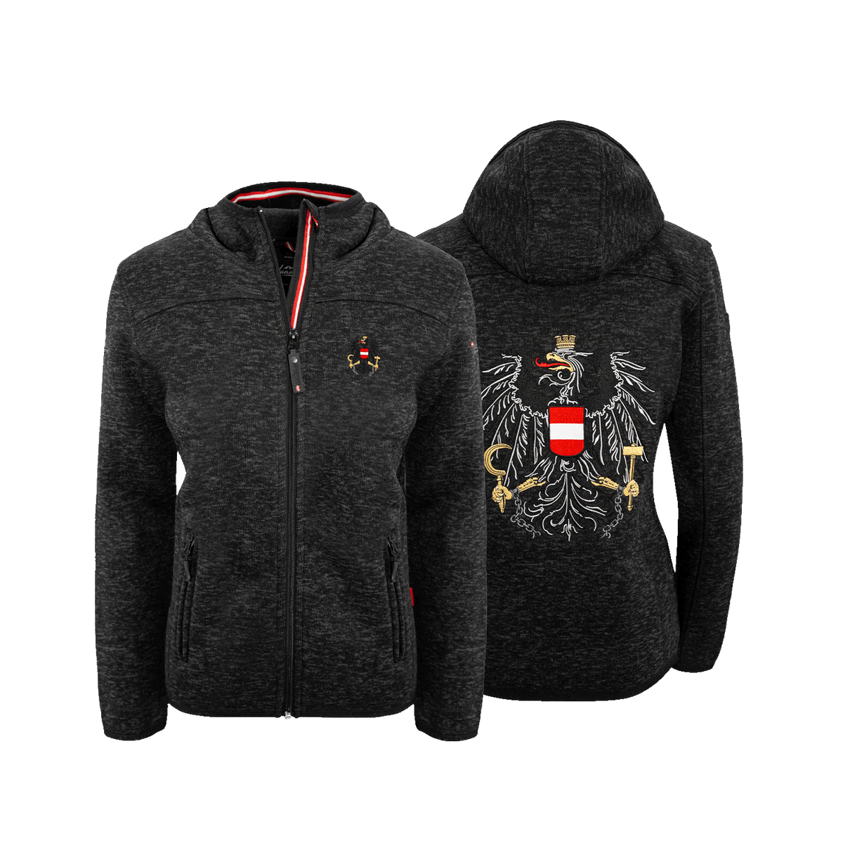 Schwarze Damen Kultjacke Österreich Adler #Farbe_Schwarz