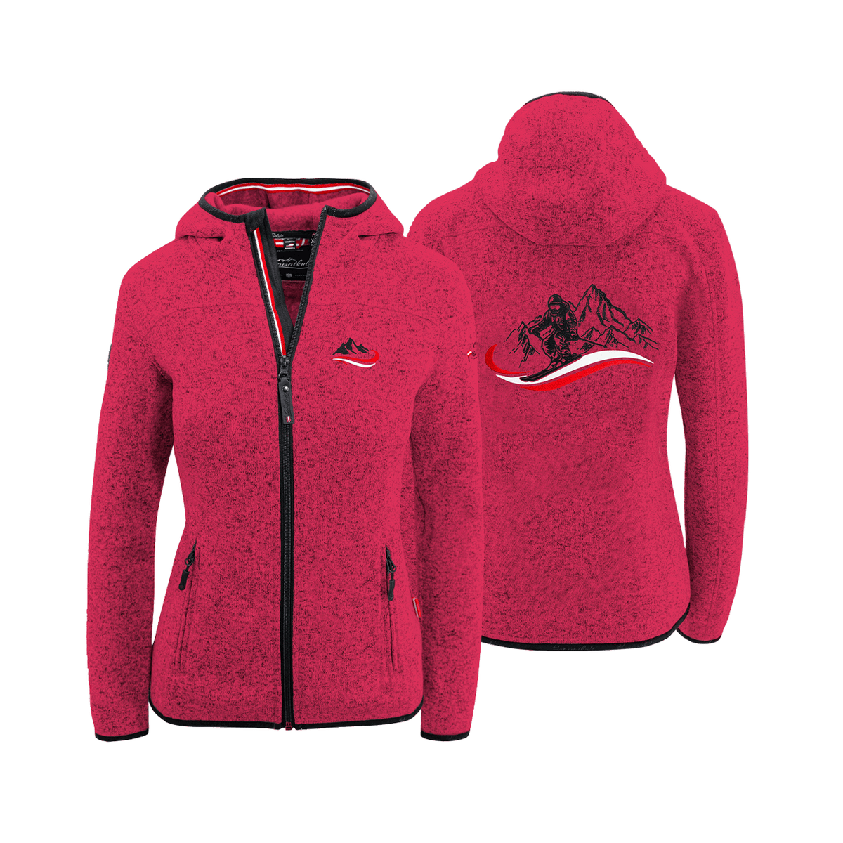 Ski Fleece Damen Jacke Magenta #Farbe_Magenta