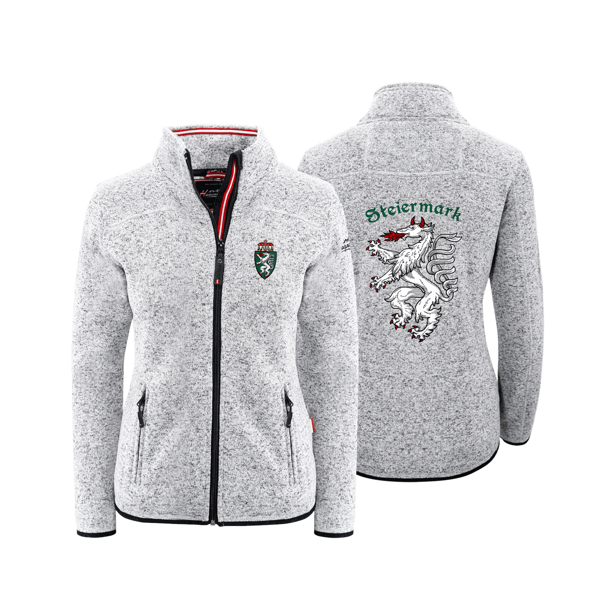 Steiermark Kultjacke ohne Kapuze hellgrau Damen #Farbe_Hellgrau