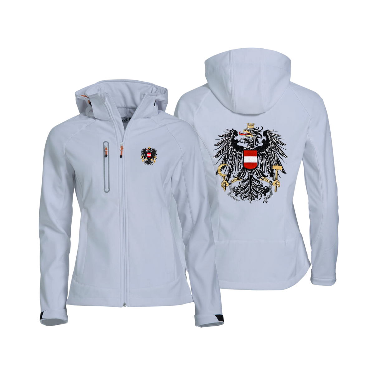 Weiße Österreich Adler Softshelljacke #Farbe_Weiß
