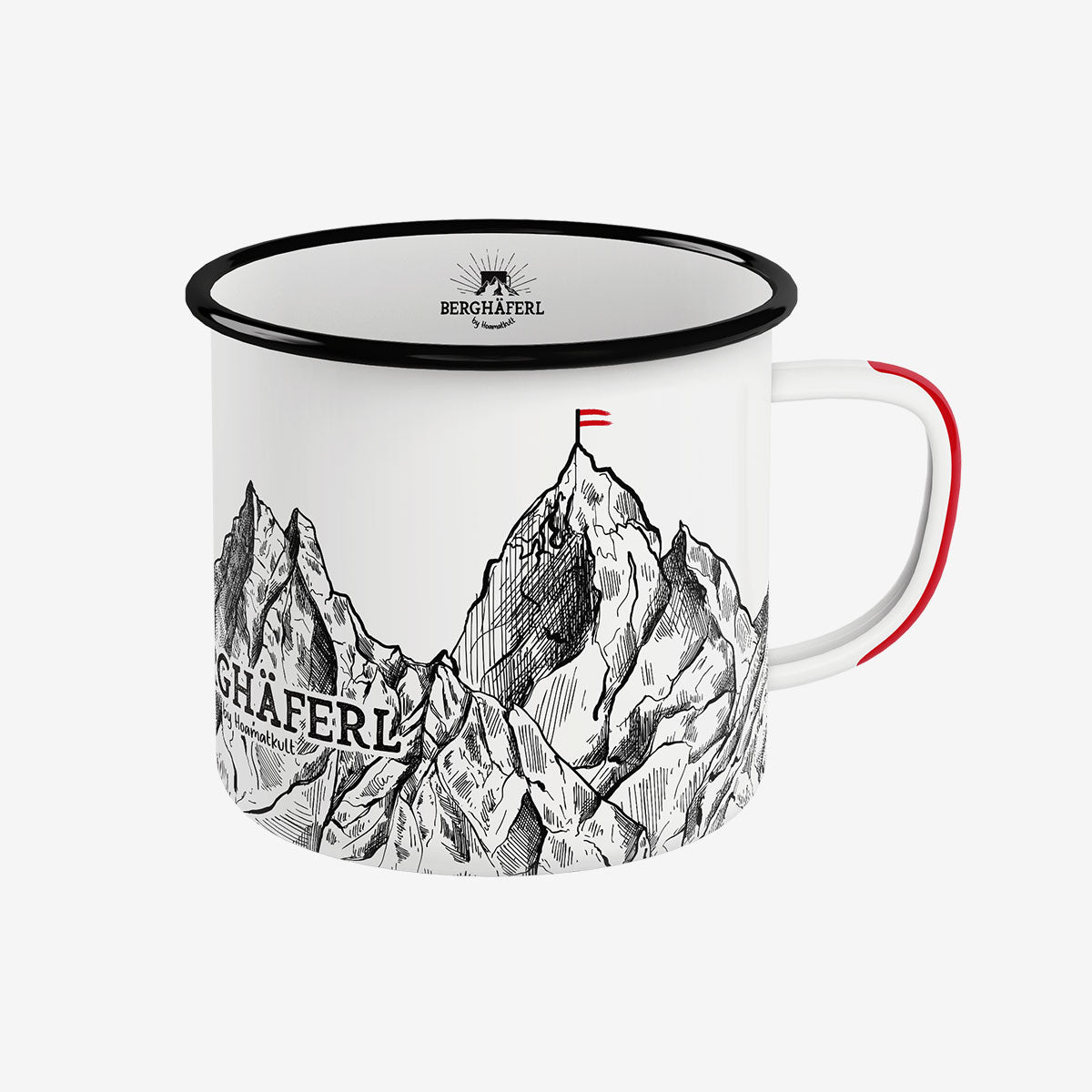Berge Emaille Tasse