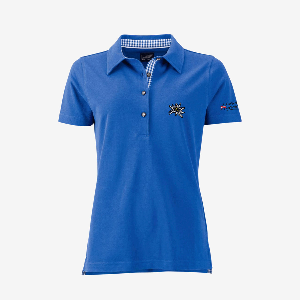 Edelweiss Trachtenpolo Damen #Farbe_Royal-Blau