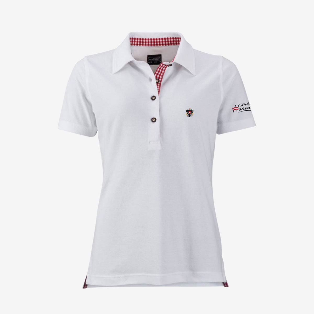 Karo Poloshirt Damen kaufen #Farbe_Weiss-Rot-Kariert
