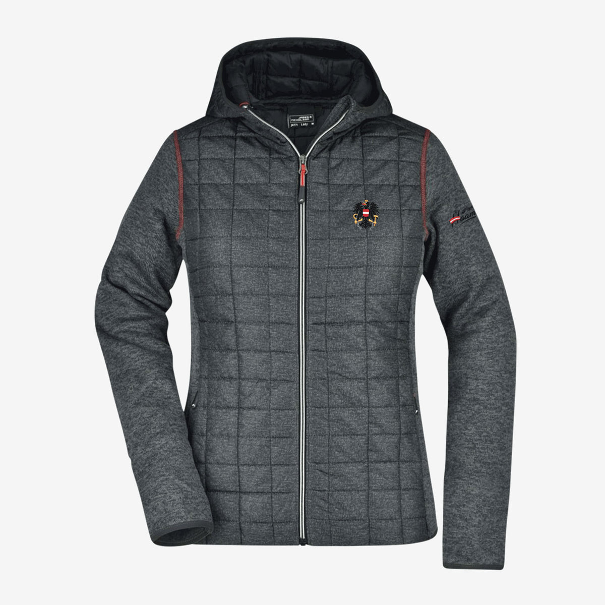 Österreich Adler Damen Softshell Fleece Jacke #Farbe_Grau