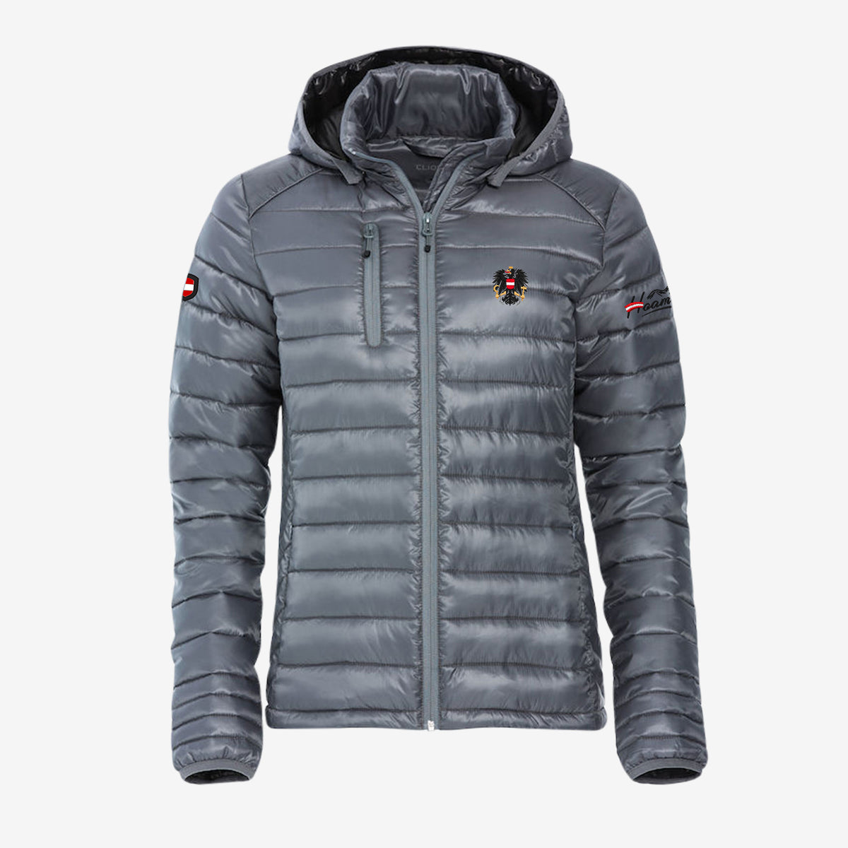 Silberne Österreich Jacke mit Adler #Farbe_Grau