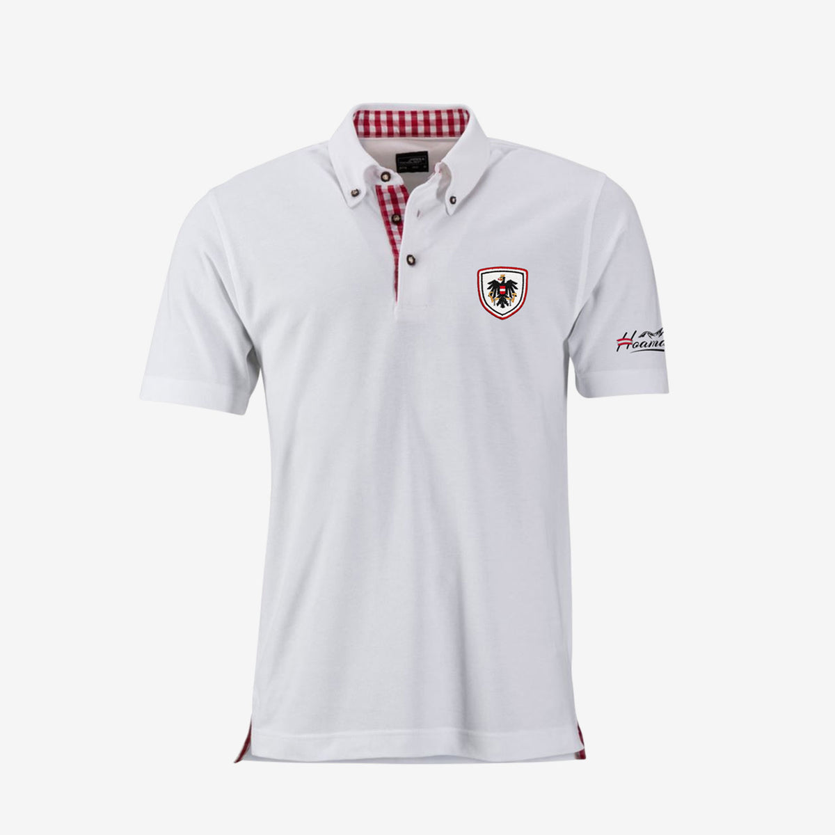 Trachtenpolo mit Wappen #Farbe_Weiss