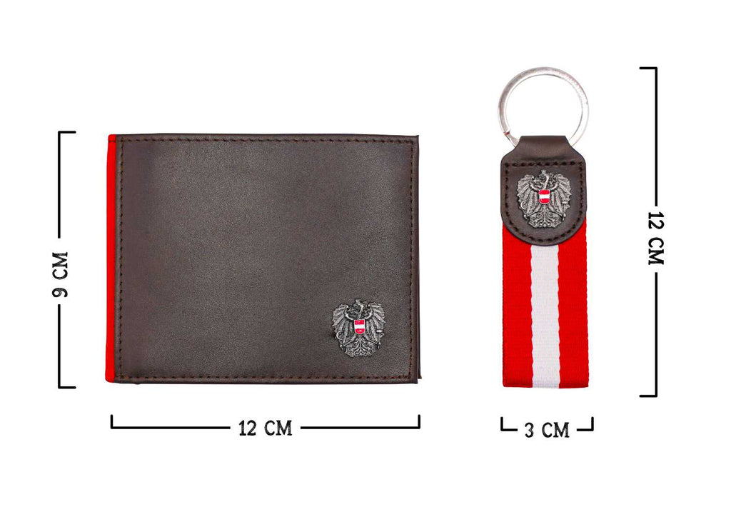 Österreich Geldtasche Geschenkset Leder - braun
