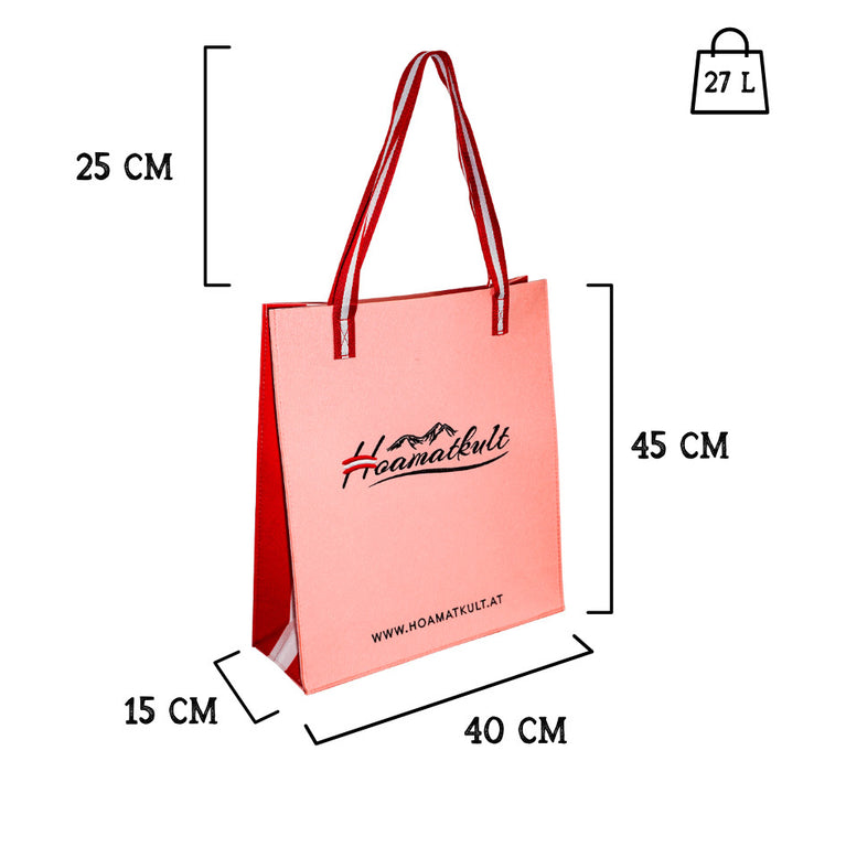 Hoamatkult Filztasche - Rosa