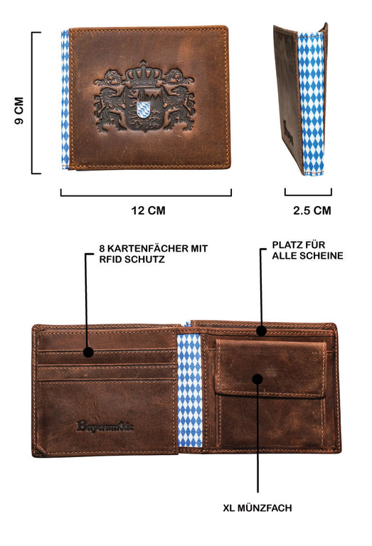 Bayern Geldtasche - Vintage Leder