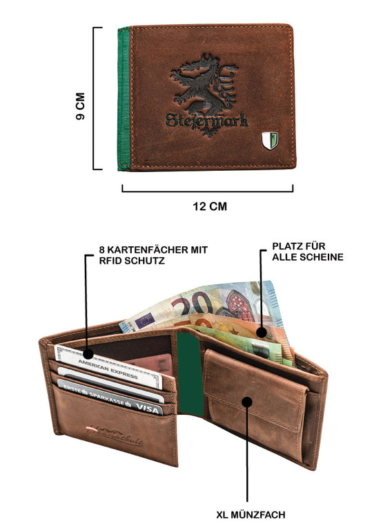 Steiermark Geldtasche - Vintage Leder