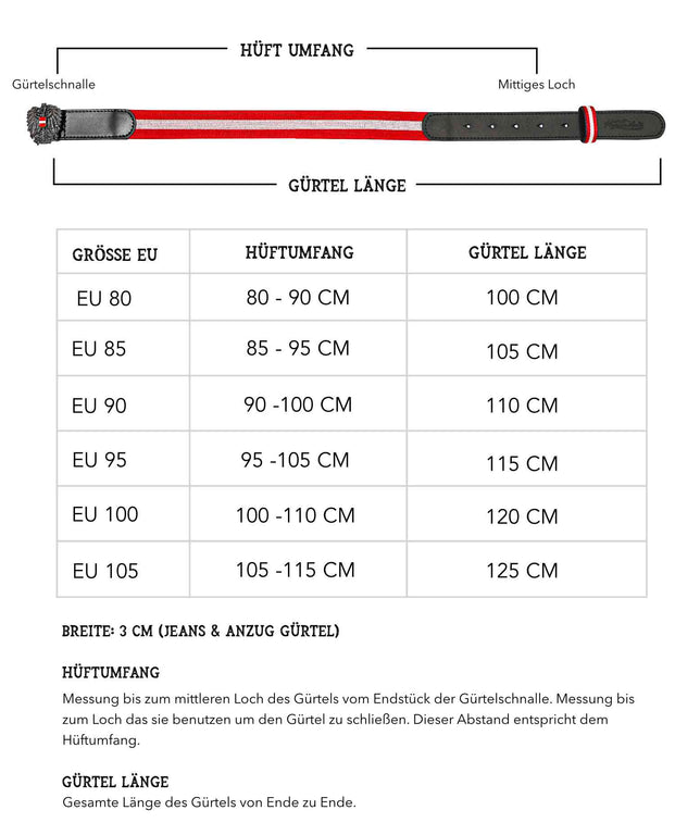 Österreich Gürtel mit Webstreifen und Lederbesatz