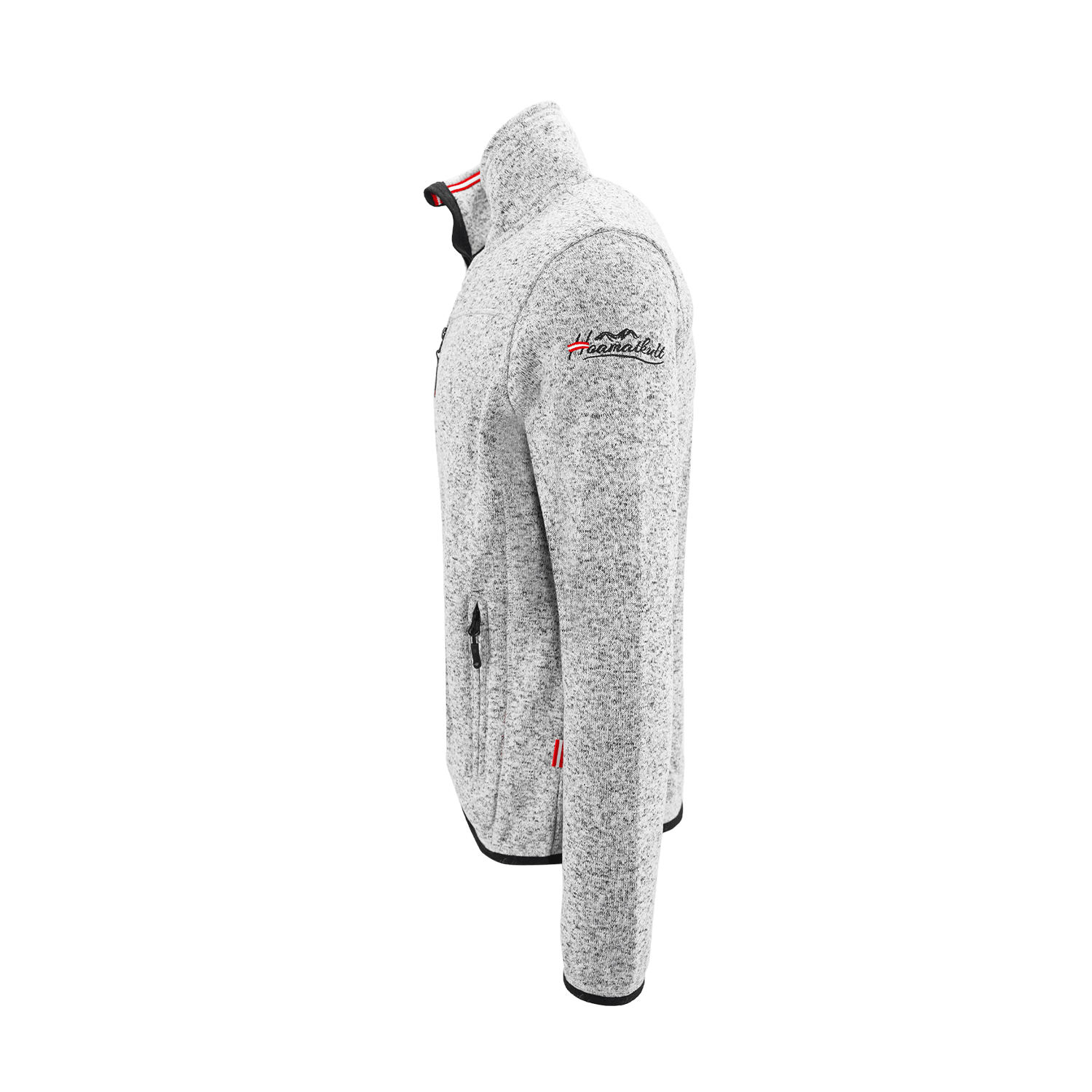 Ski Kultjacke ohne Kapuze hellgrau seitlich links