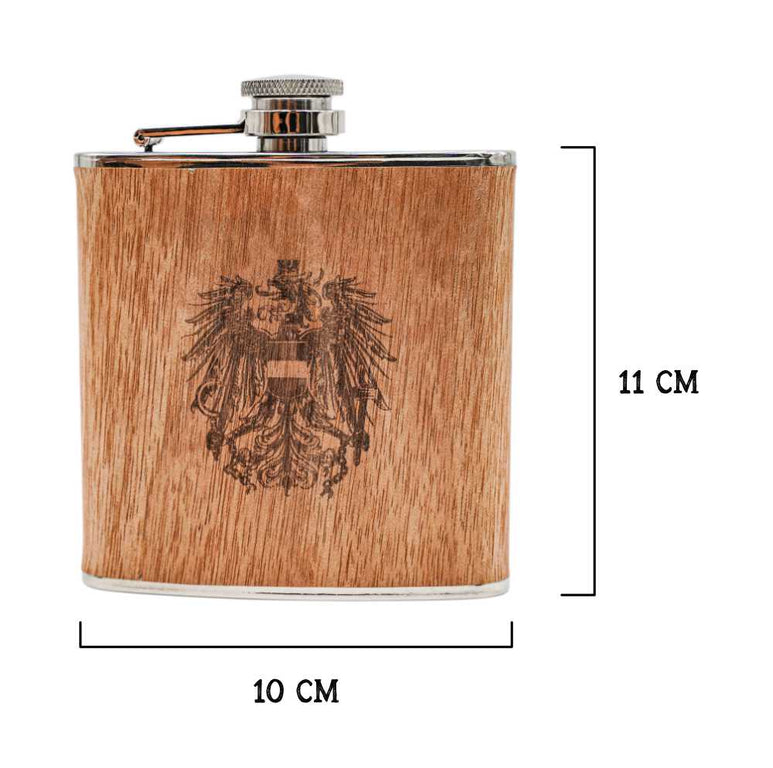 Holz Flachmann mit Österreich Adler