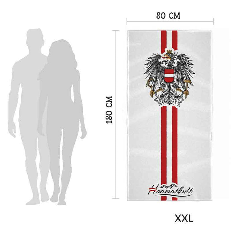 Frottee-Badetuch Österreich Adler - Weiss