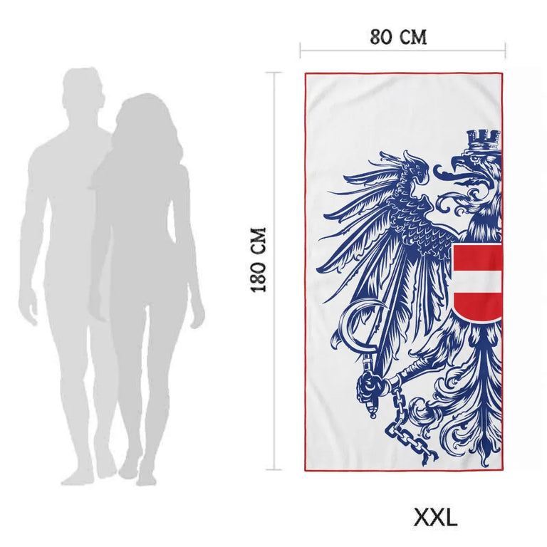Mikrofaser Badetuch Österreich Adler - Hellblau