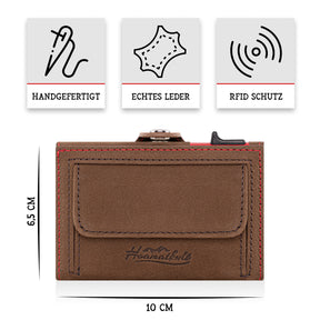 Adler Smart Wallet Bifold mit Karten-Pop-Up Funktion aus Echtleder