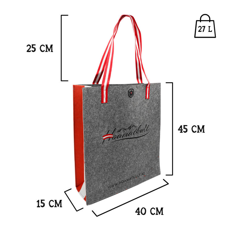 Hoamatkult Filztasche - Dunkelgrau