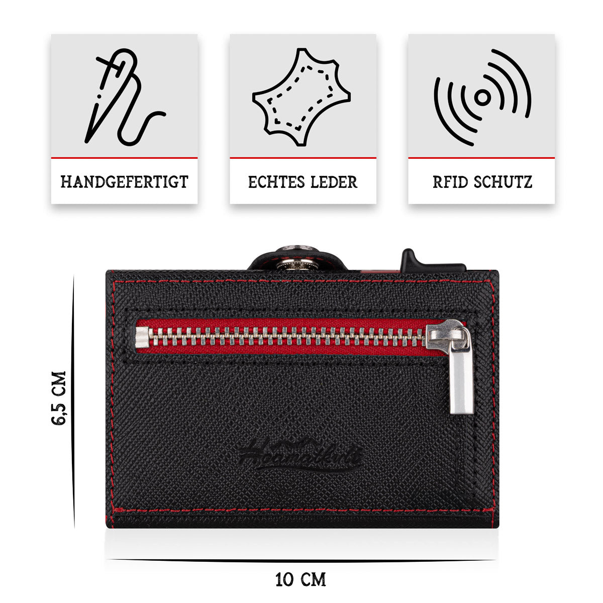 Adler Smart Wallet Trifold mit Karten-Pop-Up Funktion aus Echtleder