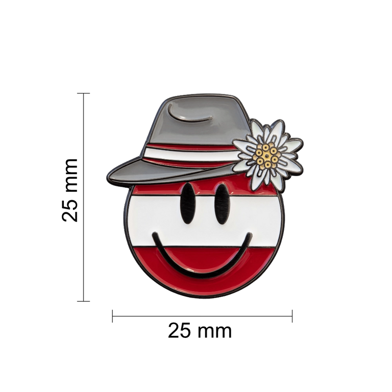Kult Smiley Edelweiß Anstecknadel