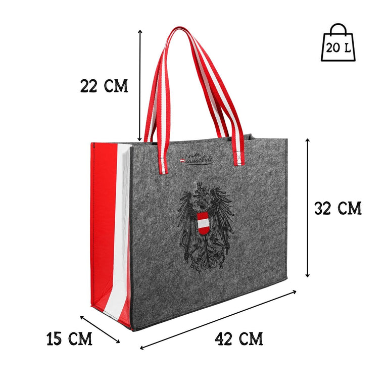 Österreich Adler Filztasche - Dunkelgrau