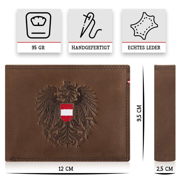 Österreich Adler Geldtasche - Vintage Leder