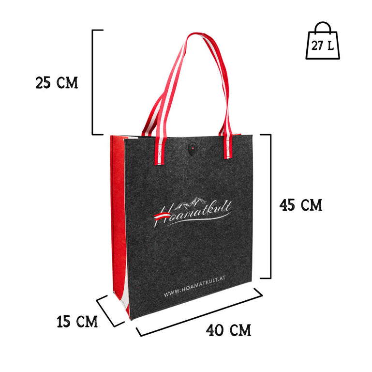 Hoamatkult Filztasche - Schwarz