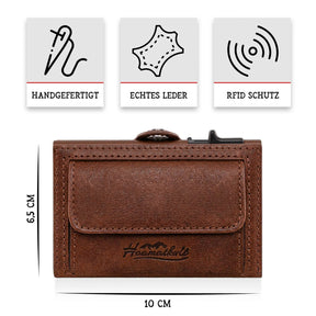 Adler Smart Wallet Trifold mit Karten-Pop-Up Funktion aus Echtleder