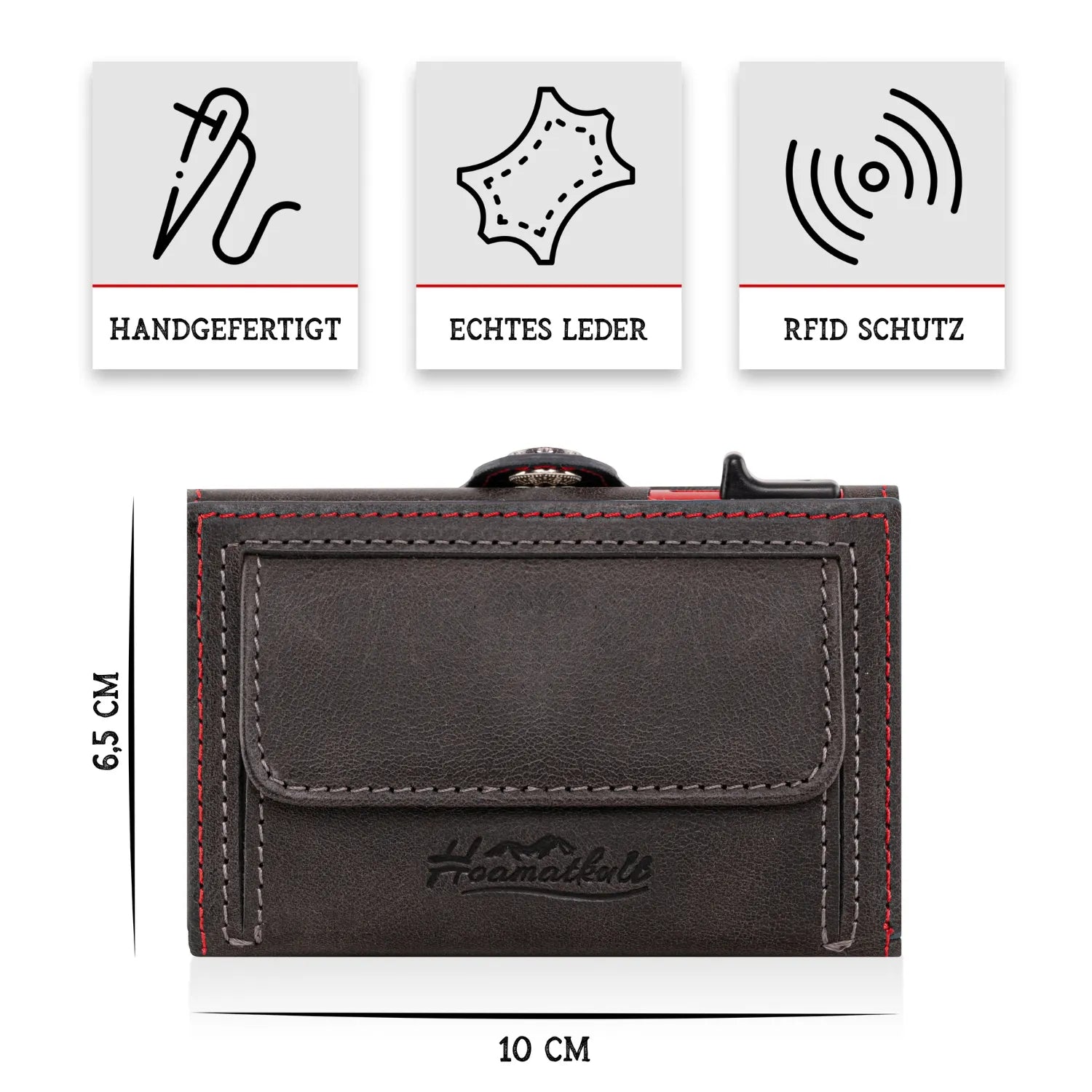 Adler Smart Wallet Trifold mit Karten-Pop-Up Funktion aus Echtleder