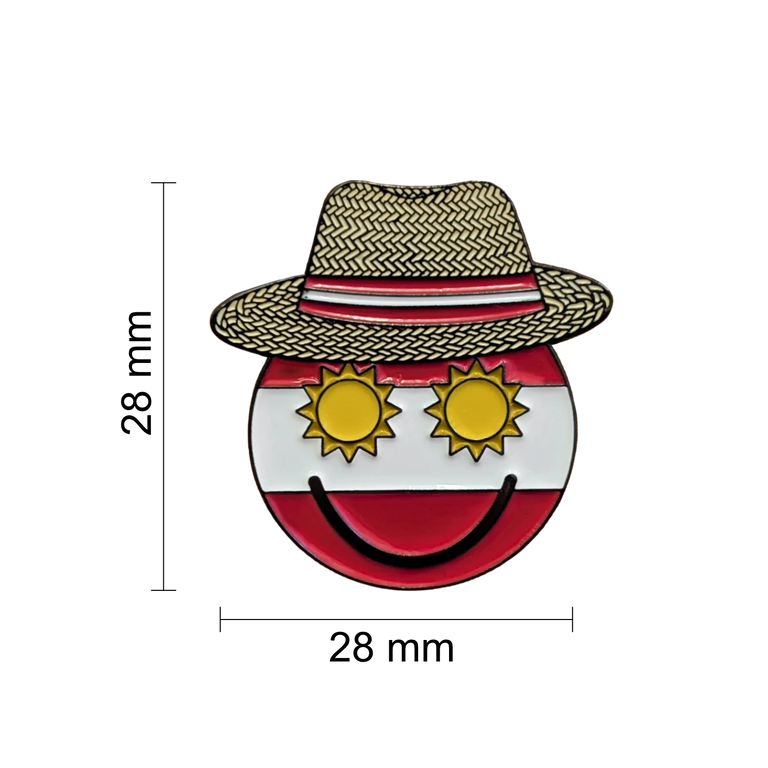 Kult Smiley Sommer Anstecknadel