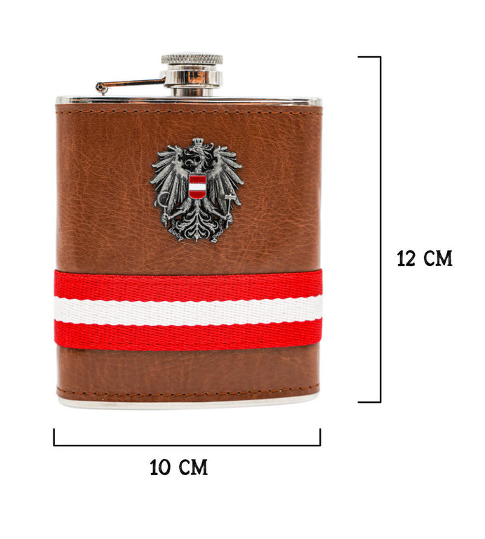 Österreich Adler Flachmann mit Metall Emblem