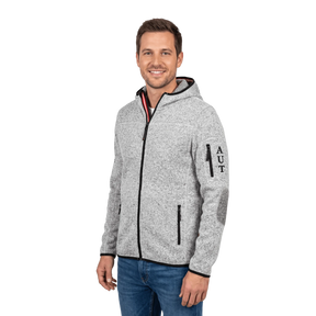 Alpenmode Herren Strickfleece Jacke hellgrau