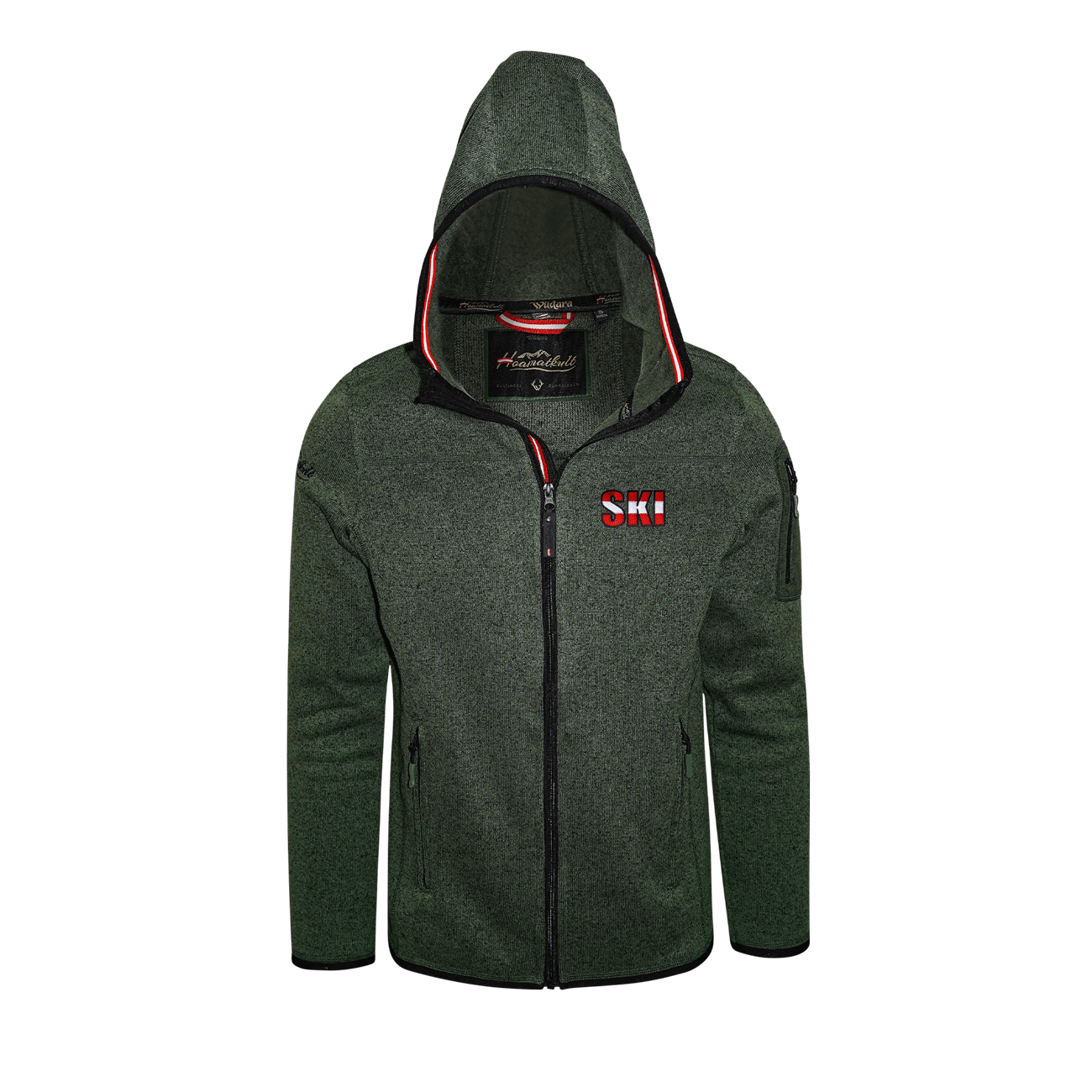 Kultjacke mit Kapuze - Ski rot-weiss-rot