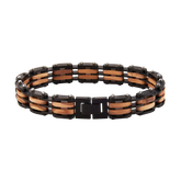 Armband aus Naturholz und Edelstahl