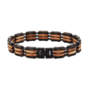 Armband aus Naturholz und Edelstahl