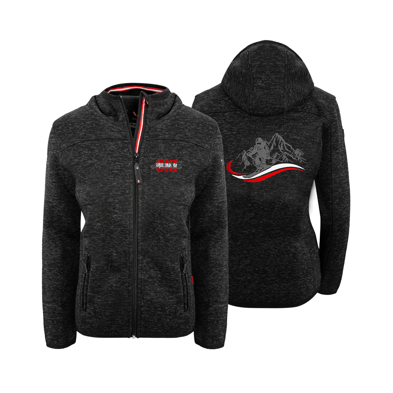 Kultjacke mit Kapuze - Austria Ski rot